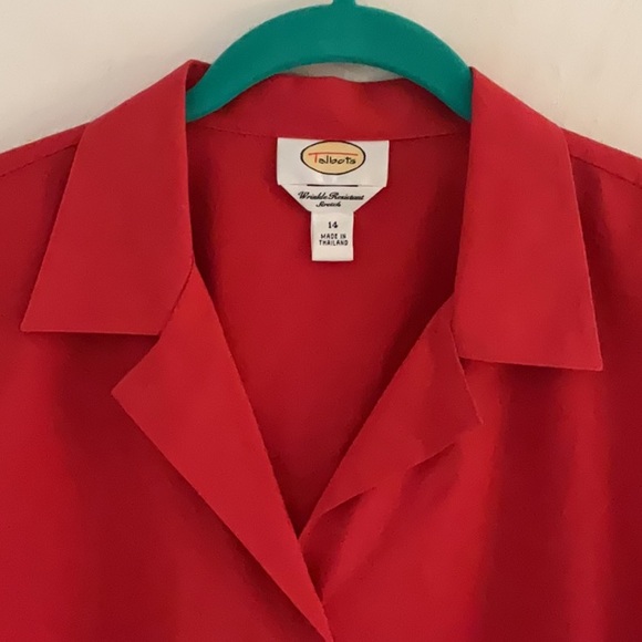 Talbots Wrinkle Resistant Stretch Button Up Shirt, Size 14, Red, Cotton - Picture 6 of 9